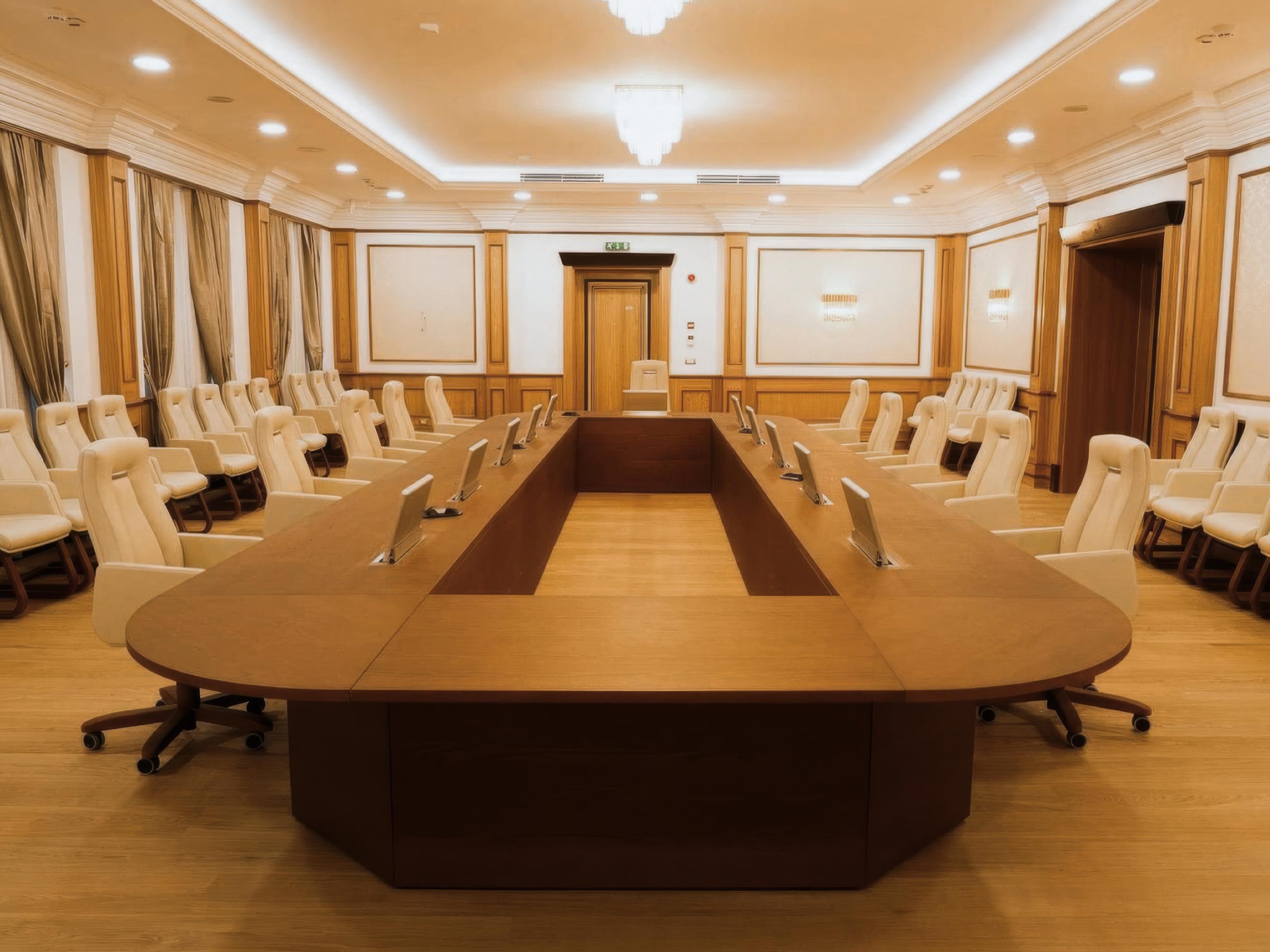 State Archive — conference — oval table, cream chairs