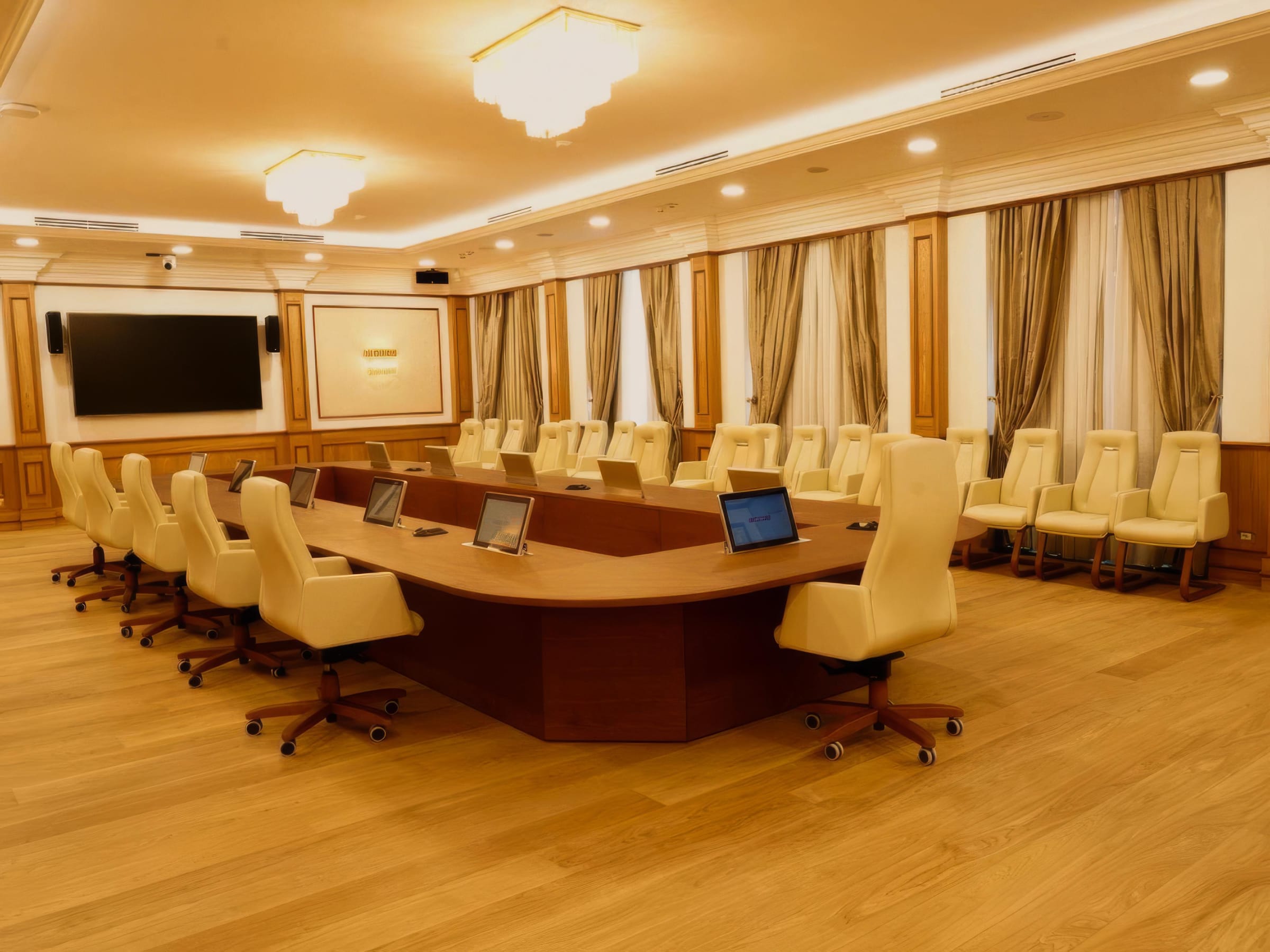 State Archive — boardroom — wood table, leather chairs