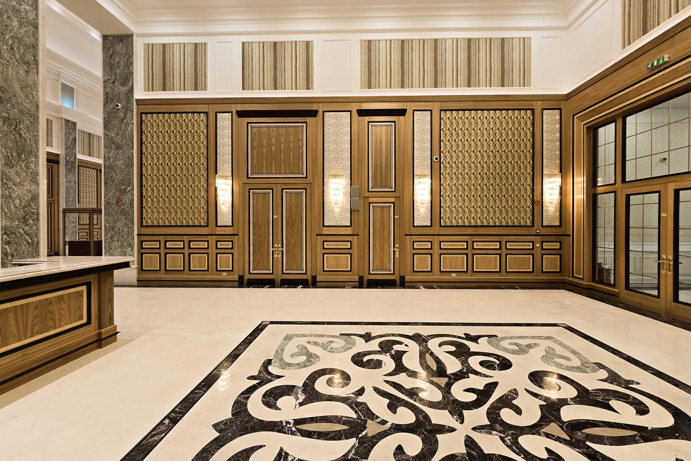 State Archive — ceremonial hall — patterned marble floor