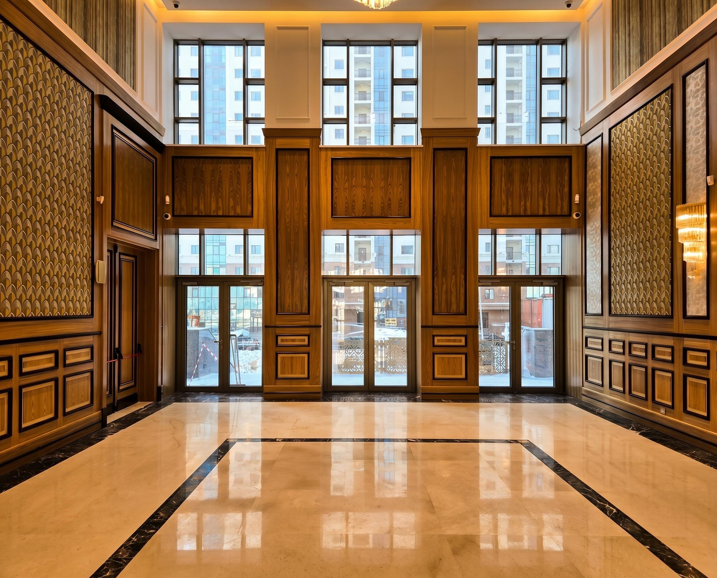State Archive — lobby — wood and marble